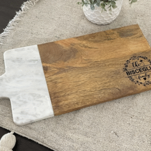 Personalized Marble & Wood Serving Board