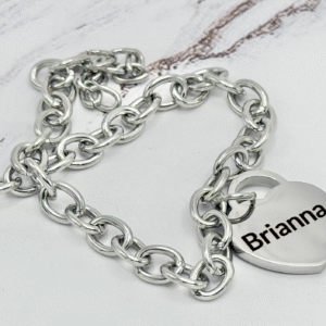 Personalized Heart Chain Bracelet