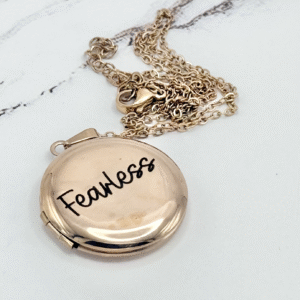 Fearless Rose Gold Locket Necklace