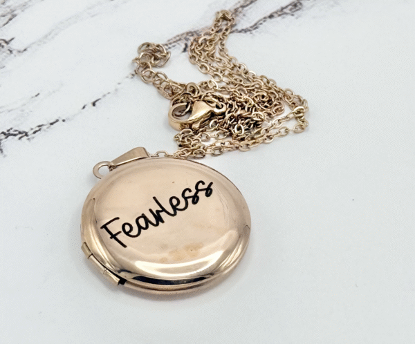 Fearless Rose Gold Locket Necklace